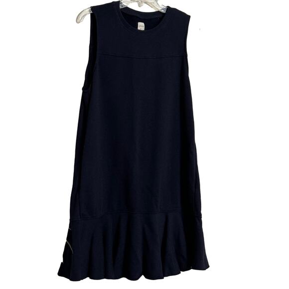 Rebecca Taylor La Vie Drop Waist Ruffle Sleeveless Dress Navy Blue Size L - Picture 1 of 7